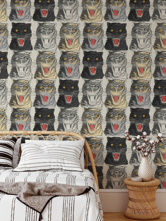 Tiger Head Wallpaper, Removable Peel and Stick Wall Decor